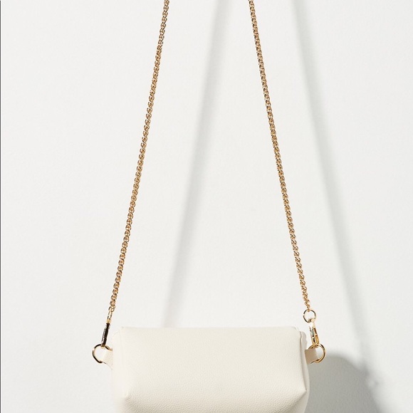 Vegan Leather Boxy Crossbody Chain Strap Bag - Picture 2 of 3